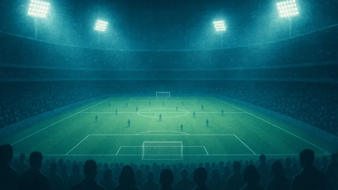 AI-generated football stadium imagery representing AI gambling advertising campaigns